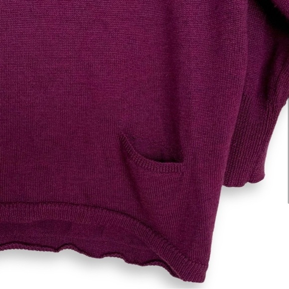 Eileen Fisher Sweater Tunic Turtleneck Merino Wool Oversized Purple Longline - Picture 4 of 10
